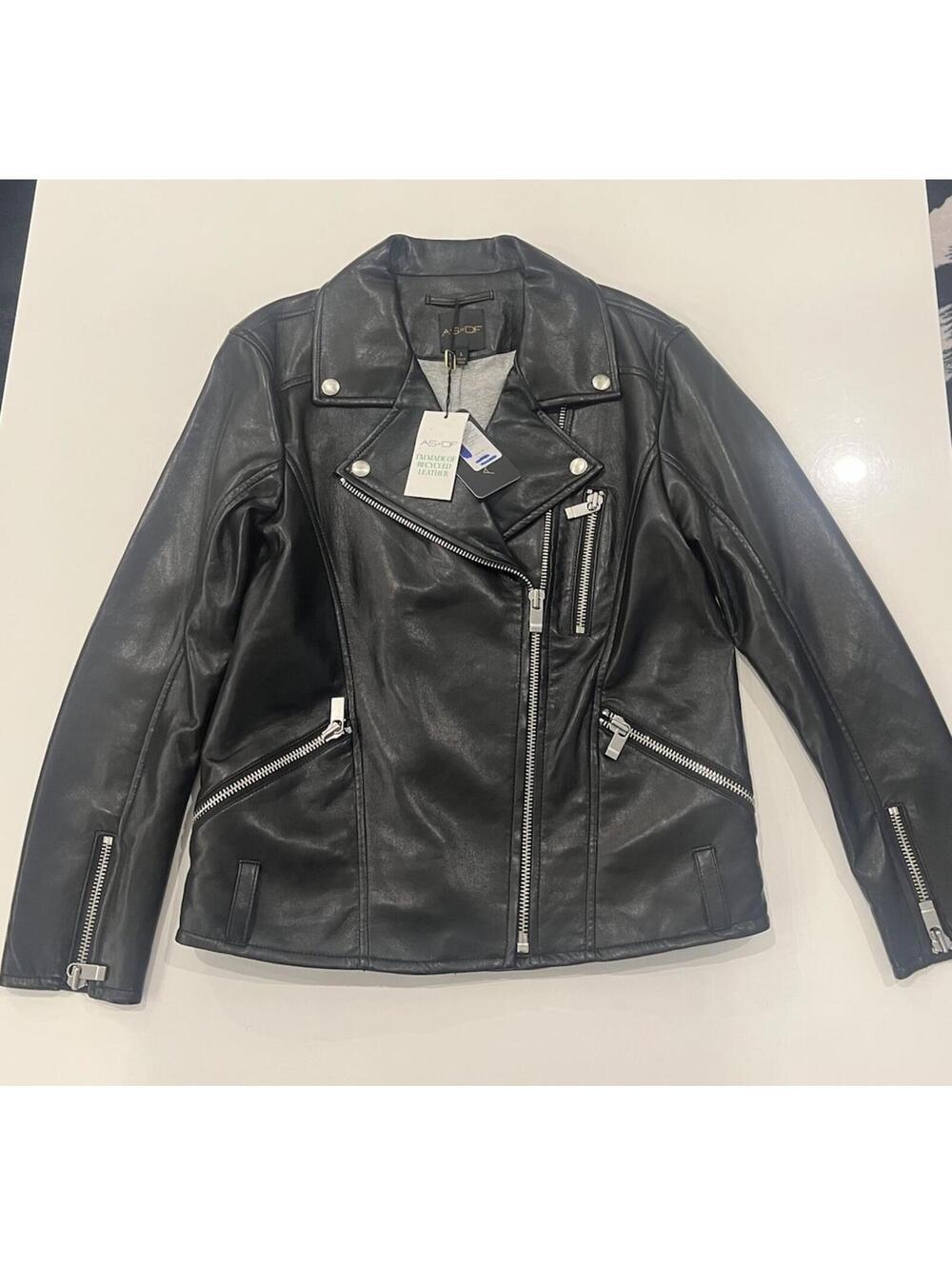 $850 AS by DF Brando Recycled Leather Boyfriend Jacket Size Small - Picture 9 of 10